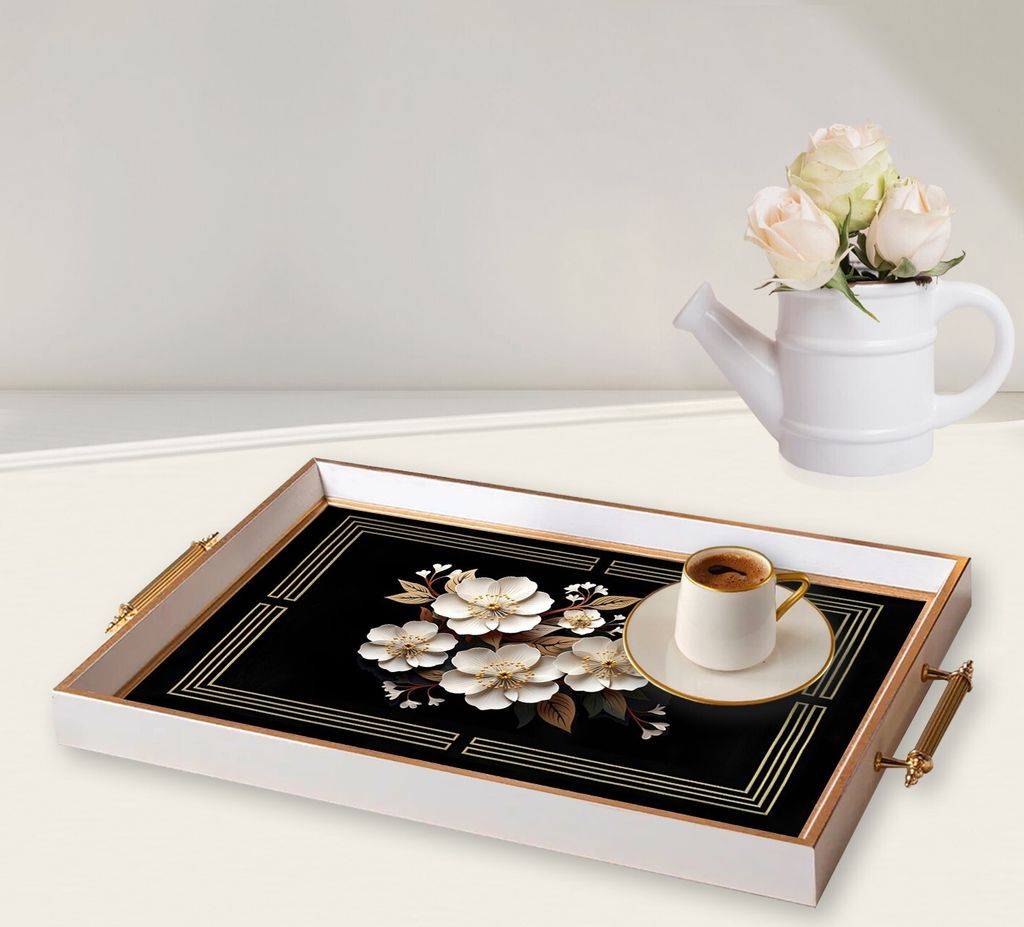 Evila Originals, TPB9934, Tablett, Mehrfarbig, 100 % GLAS, 50 x 29 x 3,5 cm