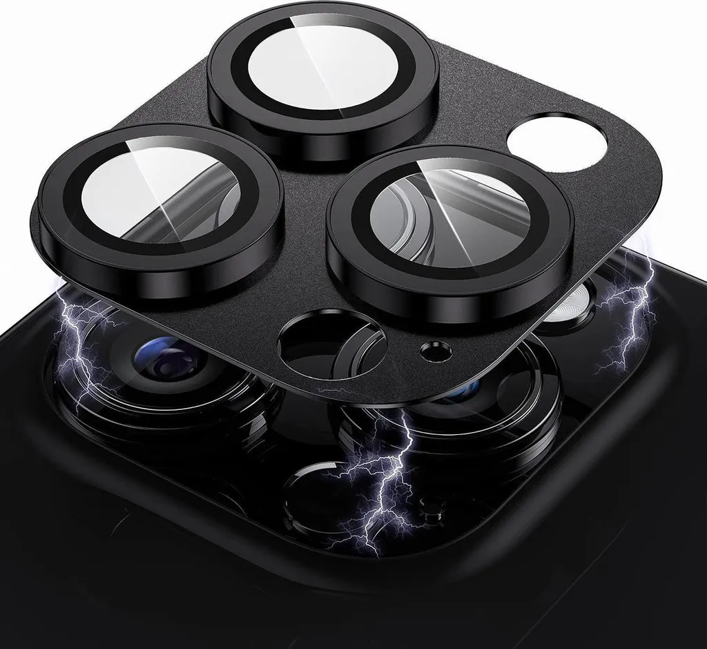 Verre de Protection iPhone 14 Pro Max Dureté 9H avec Cadre Métallique Noir