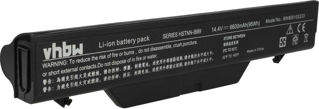 vhbw Akku kompatibel mit HP ProBook 4720, 4710, 4515, 4510, 4710s, 4720s, 4515s, 4510s Notebook (6600 mAh, 14,4 V, Li-Ion)