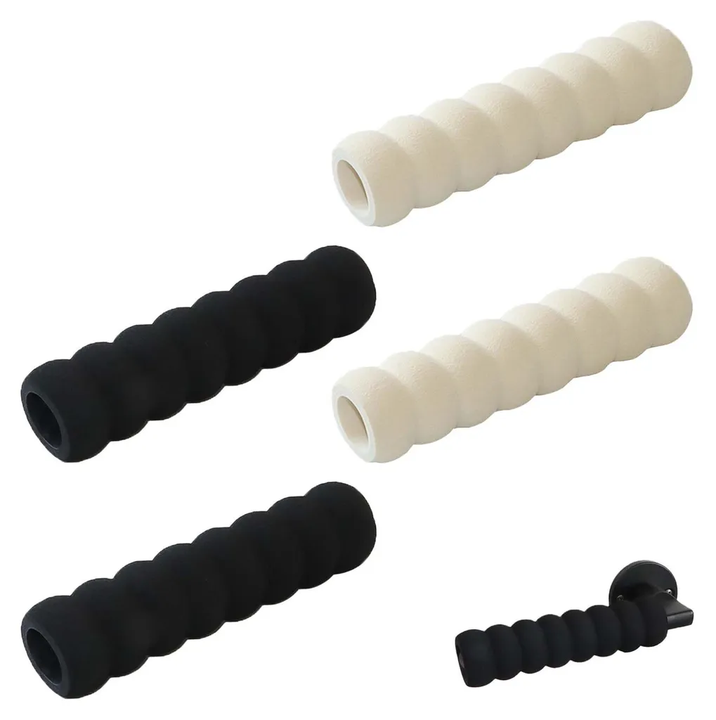 Lot de 4 Protège-poignées de porte 13,5cm Insonorisant Beige et Noir