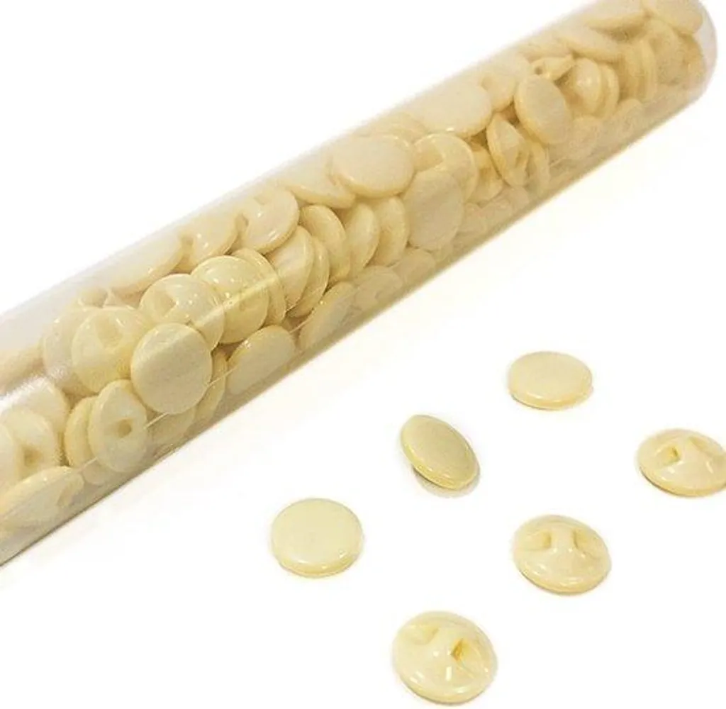 Lot de 144 boutons de couture demi-ronds 15mm crème pour travaux manuels