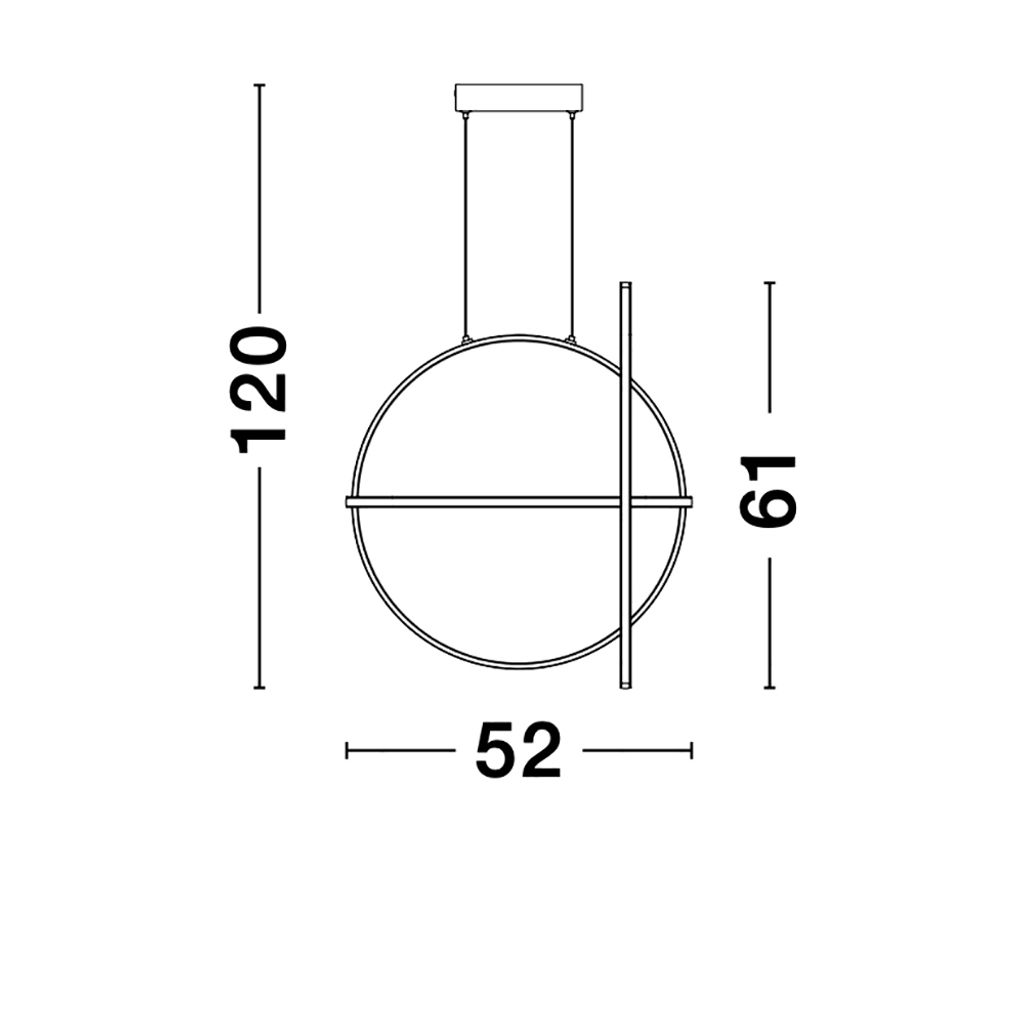 Nova Luce ARTE LED Pendelleuchte Gold 53W Warmweiss 52x16x120cm dimmbar 9114862