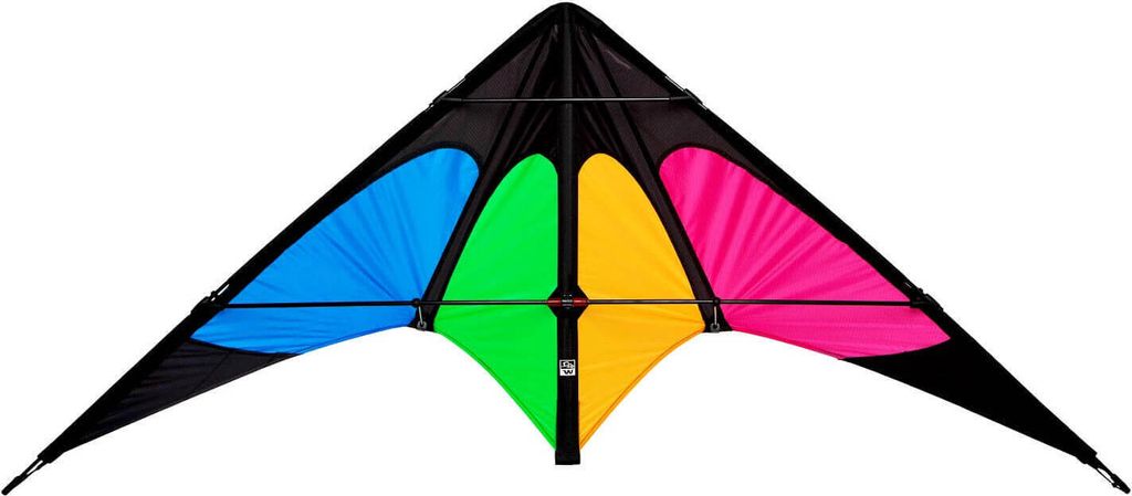 Wolkenstürmer Lenkdrachen Sprinter (bunt), Sportlenkdrachen mit Glasfasergestänge - flugfertig inkl. Schnüre und Lenkschlaufen
