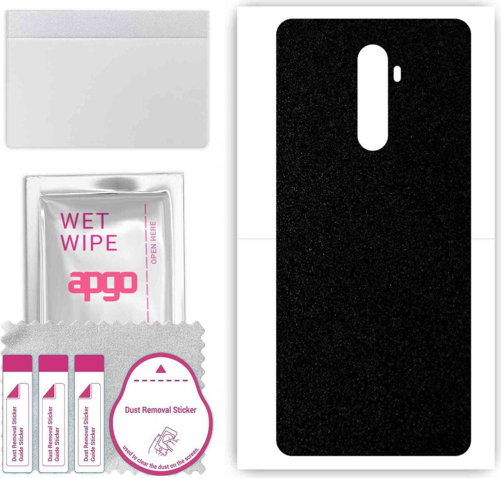 apgo Rückseite Schutzfolie, Skin, kompatibel mit Oppo Reno Ace, Hinten Displayschutzfolie aus Vinylfolie, kratzfest, einfache Montage - Mattschwarz
