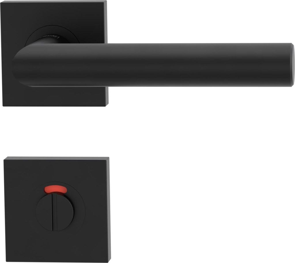 Griffwerk LUCIA PROFESSIONAL PVD+ Schraubtechnik GK3 Rosetten eckig WC rot/weiß Graphitschwarz PVD+
