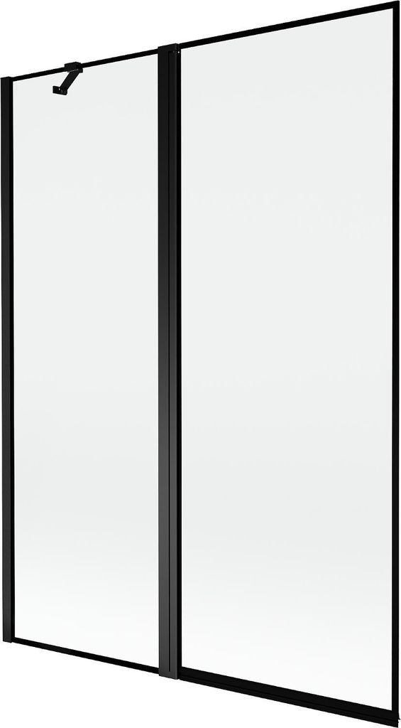 Mexen Mist Duschwand 2-teilig links 130 x 150 cm, schwarzer Rahmen, schwarz - 8A9-130-011-70-70-L