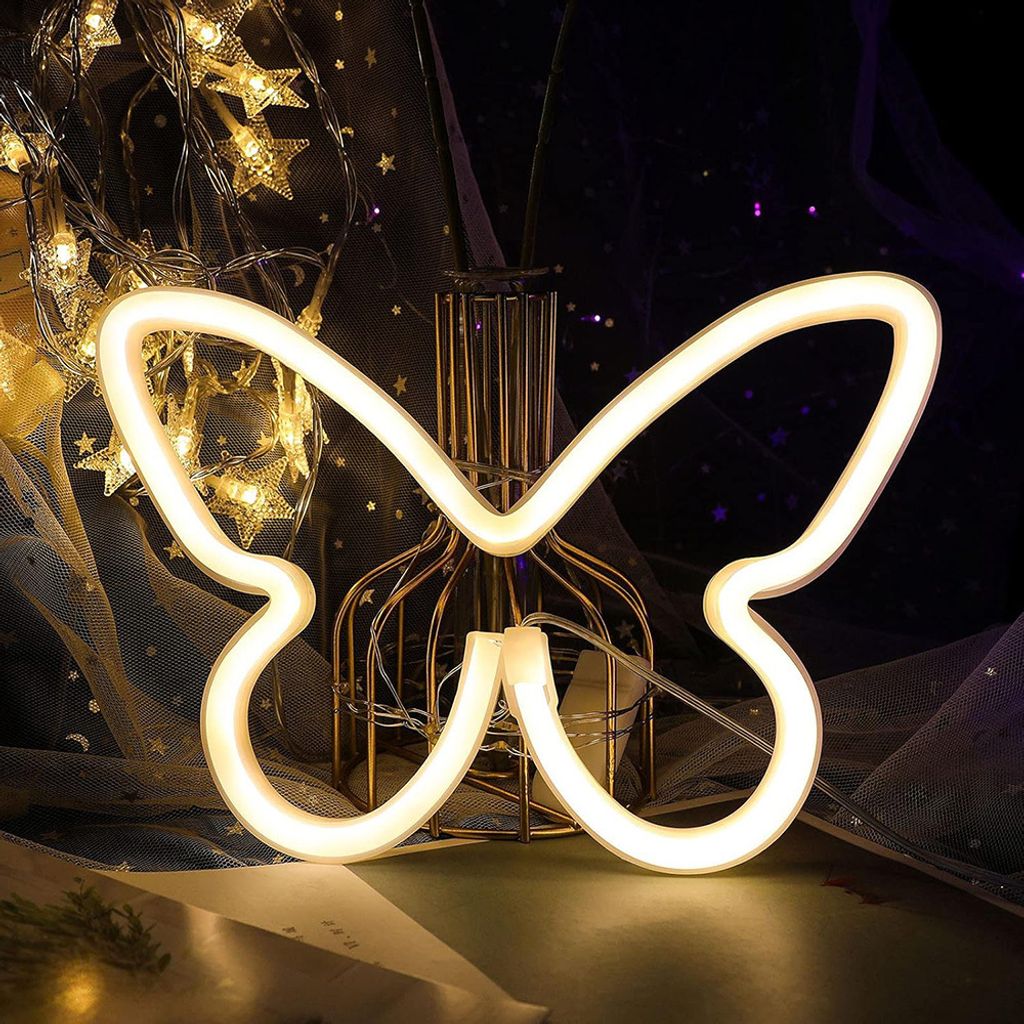 Schmetterling Deko Led Neon Wanddekoration, Nachtlicht Für Weihnachten Mädchen Geburtstagsgeschenk Wohnzimmer Schlafzimmer Zimmer Wand Dekoration