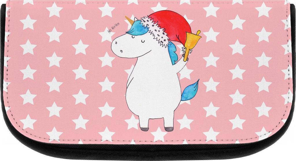 Mr. & Mrs. Panda Waschtasche Einhorn Weihnachtsmann - Rot Pastell - Geschenk, Nikolaus, Organizer, Weihnachten, Schminktasche, Gin, kosmetiktäschc...