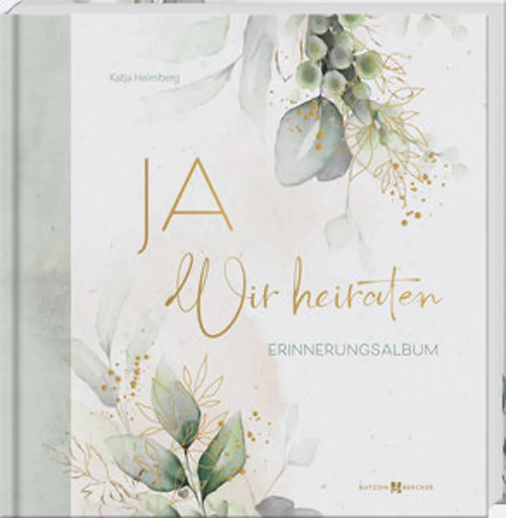 Album pour Photos de Mariage et Notes - Design Vert Naturel et Or
