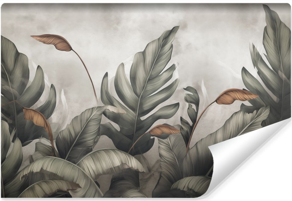 Muralo Selbstklebende Fototapete exotische Pflanzen tropische Blätter Natur Br. 300 cm x Hö. 210 cm