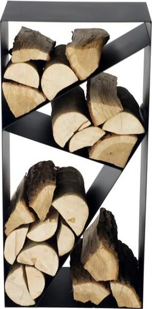 Range-bûches intérieur design vertical 80 cm pour bois de cheminée