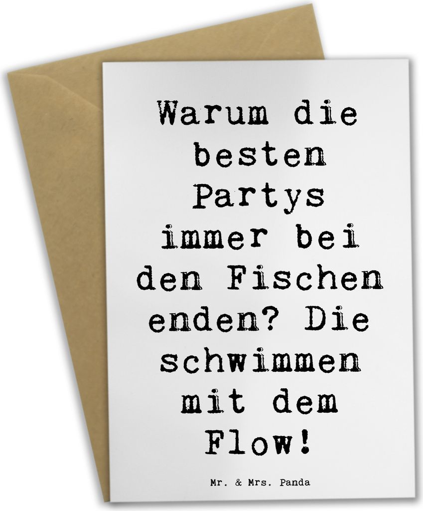 Mr. & Mrs. Panda Grußkarte Spruch Fische Flow Spaß - Weiß - Geschenk, glückwunschkarten, einladungskarten, Einzigartig, Tierkreiszeichen, Empat...
