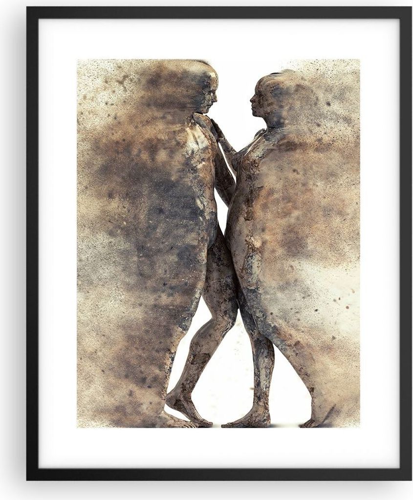 Gerahmtes Poster - Schwarzer Rahmen - Staub eine Frau ein Mann der Liebe - 40x50 cm - Wand Bild - Wanddeko - Wandbilder - Wandposter - Bilderrahmen...