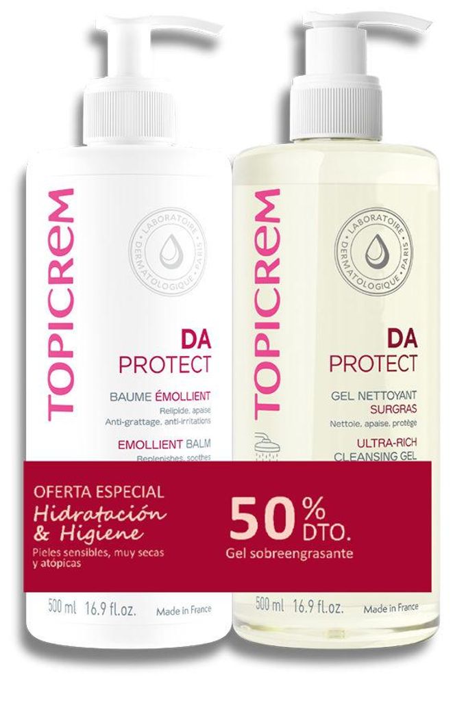 Topicrem DA PROTECT EMOLIENT BALM 500 ML + CLEANSING GEL Produktbild 