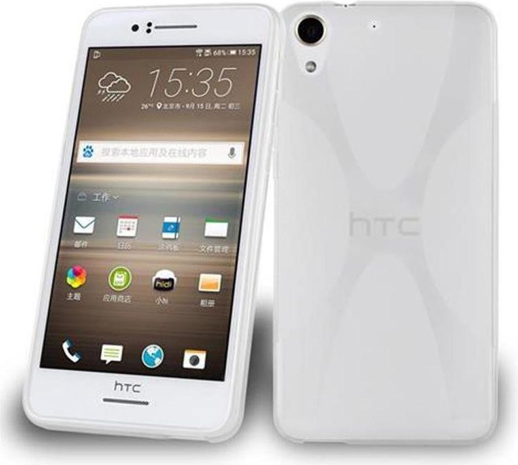 Cadorabo Handyhülle für HTC Desire 728 in Transparent Hülle Schutzhülle TPU Silikon Backcover Case