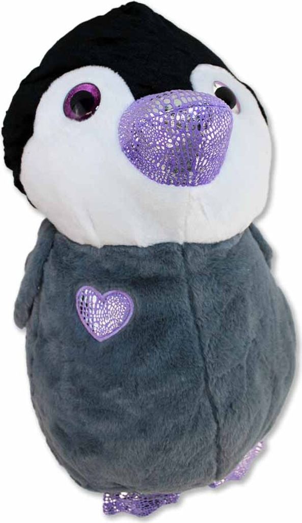 Lila Pinguin Plüschtier mit Glitzer - ca. 50 cm Produktbild 