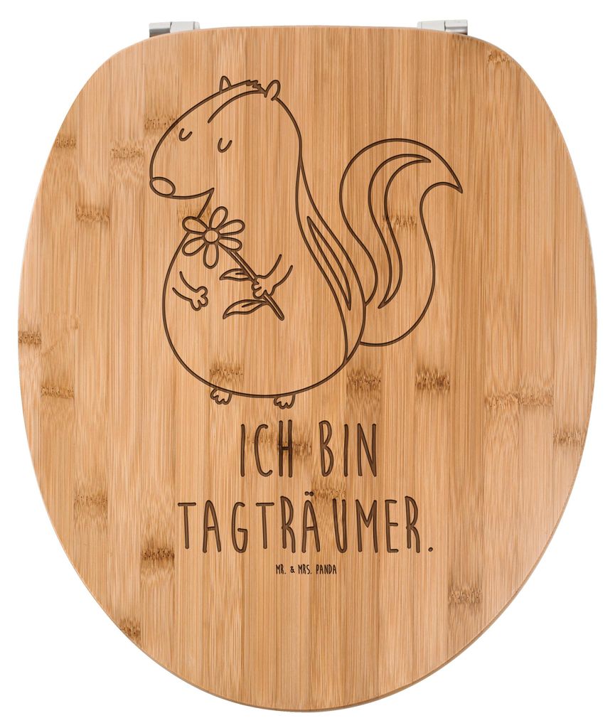 Mr. & Mrs. Panda Klodeckel Stinktier Blume - Transparent - Geschenk, WC Sitz, Brille, Raubtier, WC-Brille, Stinki, Toilettendeckel, Skunk, Bambus, ...