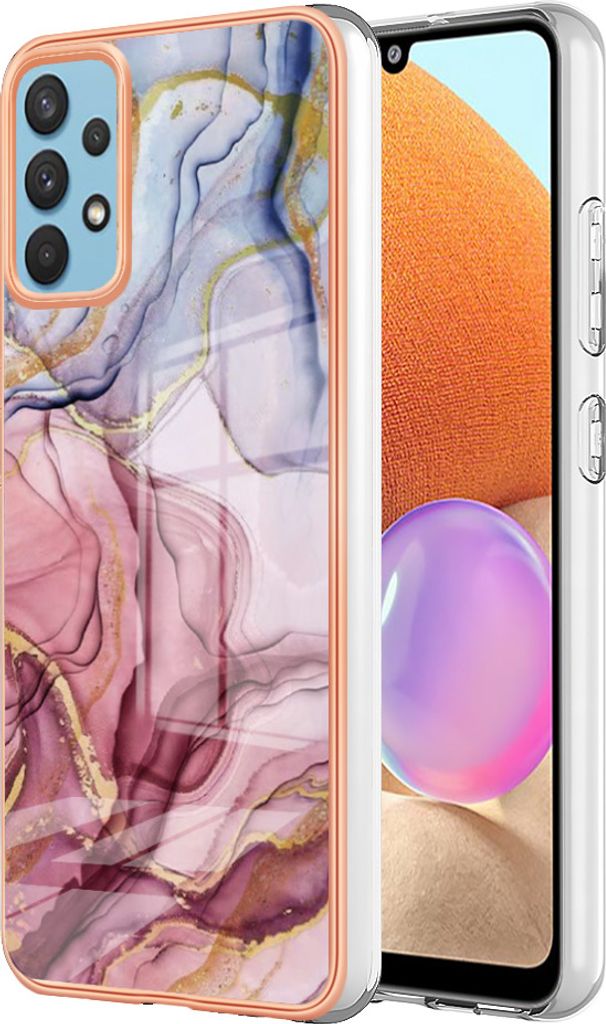 Galaxy A32 4G Hülle, Muster Dünn TPU Silikon Stoßdämpfer Bumper Schutzhülle für Samsung Galaxy A32 4G Rosa