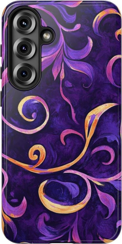 Prächtiges Lila-Gold-Ornament – Hülle Kompatibel mit Samsung Galaxy S25 Plus