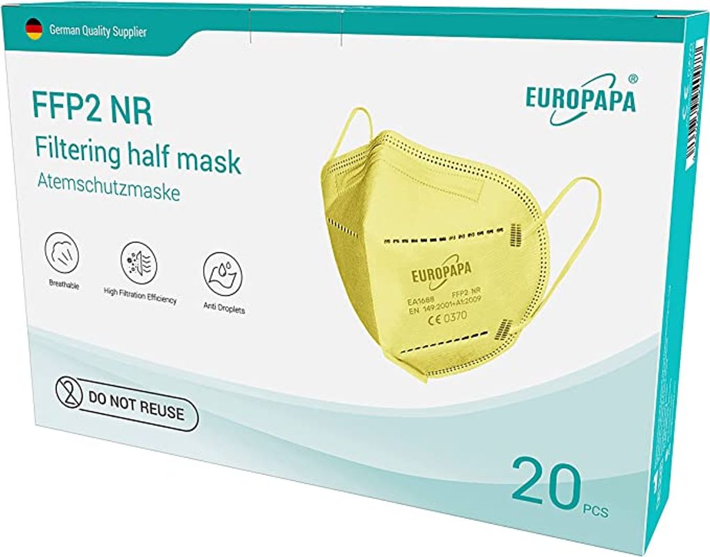 EUROPAPA 20x FFP2 Gelb Atemschutzmaske | Kaufland.de