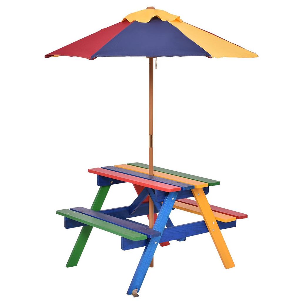 COSTWAY Sitzgruppe Holz Kinder Sitzgarnitur Kindermöbel mit Produktbild 