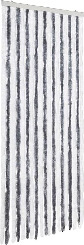 vidaXL Insektenschutz-Vorhang Grau und Weiß 56x185 cm Chenille