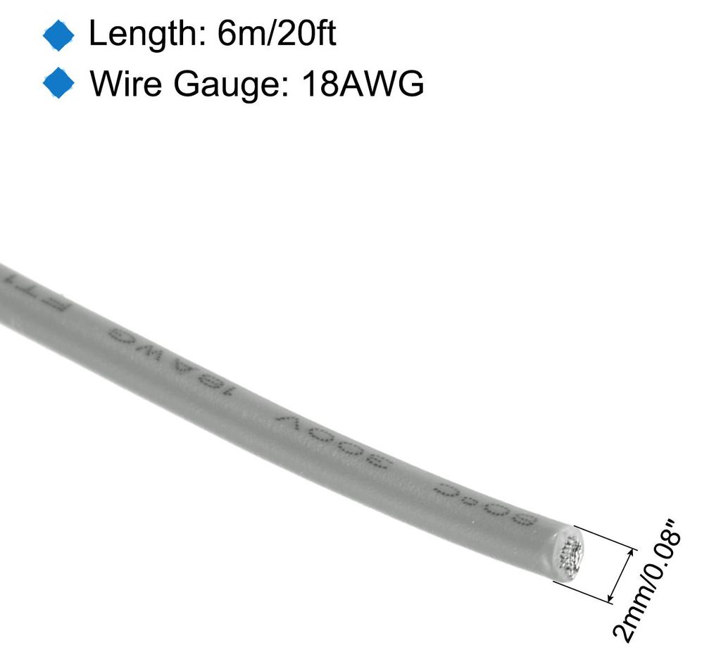 18AWG Silikon Elektrischer Draht Kabel, UL1007 300V 6m Litzenkabel aus Verzinntem Kupferdraht, Flexible PVC Anschlie?en mit Spule fš¹r DIY Modell...