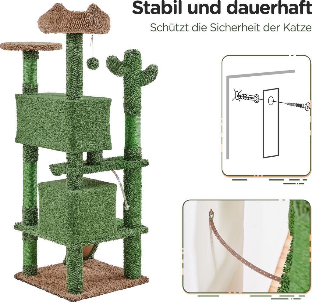 Yaheetech Kaktus Kratzbaum L 138 cm hoch, Katzenbaum mit Produktbild 5