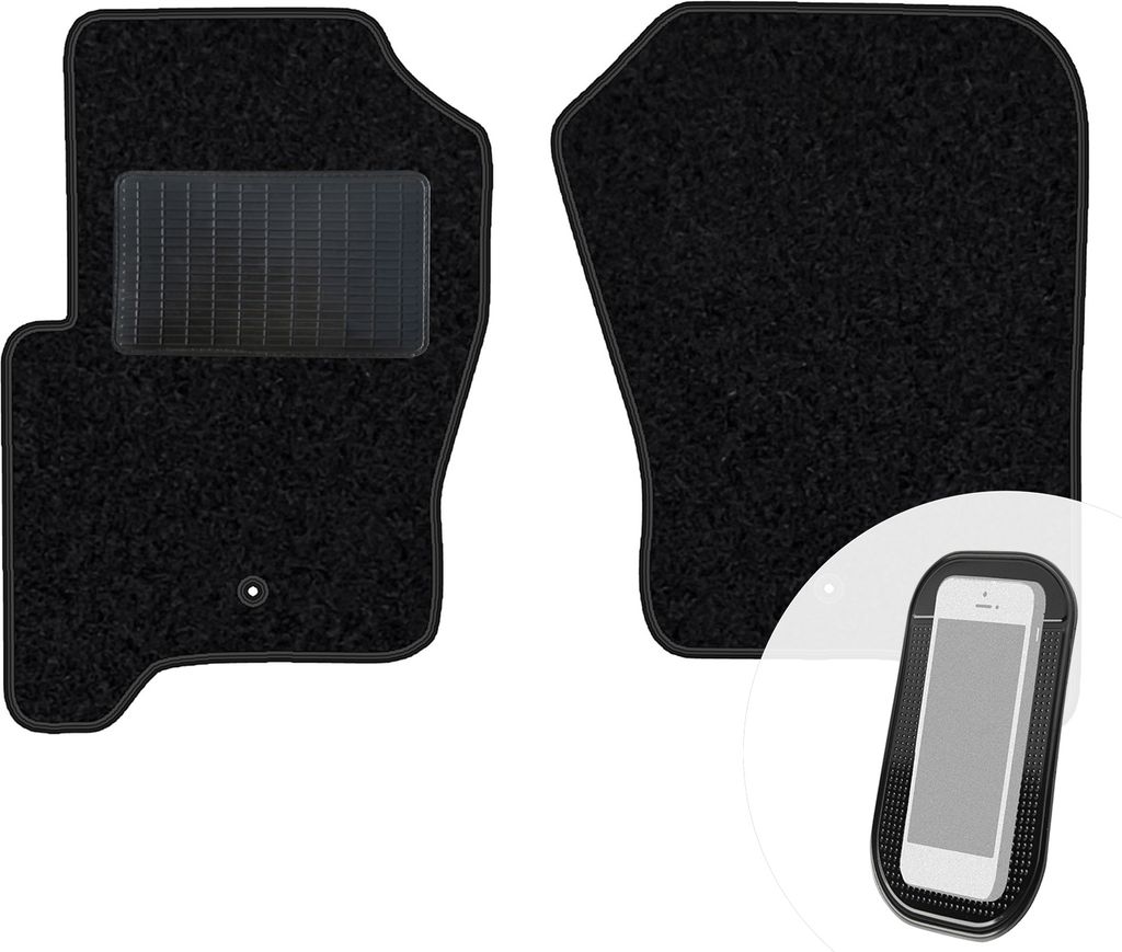 moto-MOLTICO Vorne Fußmatten Auto Velours Autoteppiche Schwarz Automatten Set 2-teilig passend für Land Rover Discovery III 2004-2009