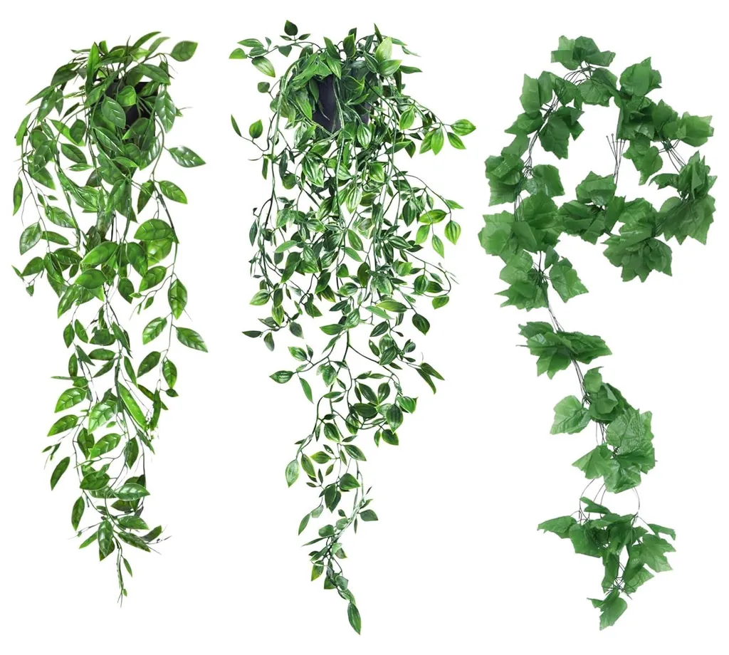 Plantes suspendues artificielles 95 cm pour décoration murale intérieure