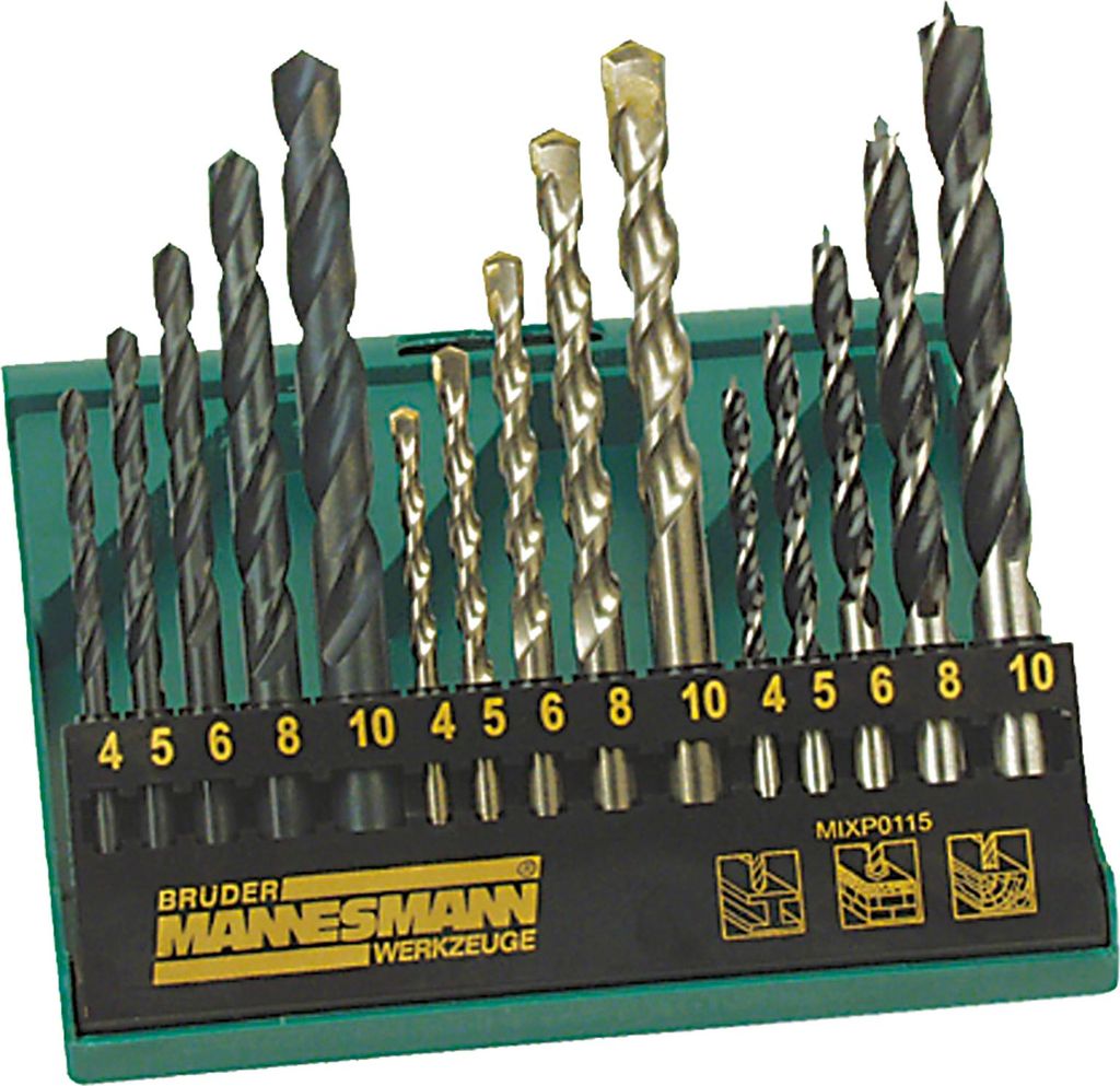 Brüder Mannesmann 15-teiliges Bohrer-Set 54315 Produktbild 