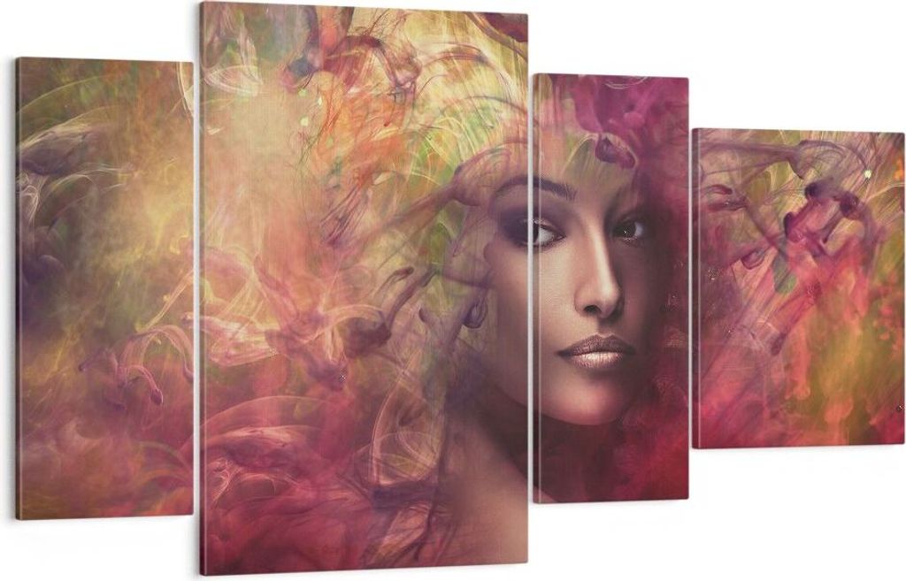 Bild auf Leinwand - Leinwandbild - frau gesicht - 120x70cm - Wand Bild - Wanddeko - Wandbilder - Leinwanddruck - Bilder - Kunstdruck - Wanddekorati...