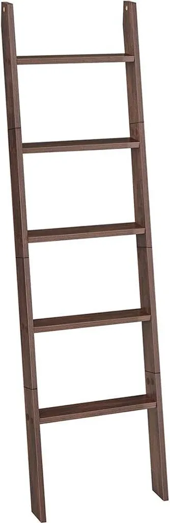 Échelle à serviettes Rootz en bois Bordeaux Vintage - 160 cm x 43,7 cm