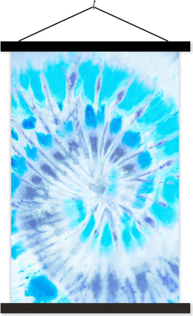 MuchoWow Textilposter Krawattenfärbung - Farbe - Blau 40x60 cm mit schwarzem Rahmen - Wanddekorationen