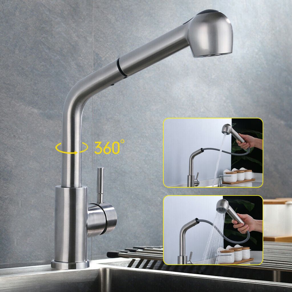 360° Wasserhahn Küchenarmatur Brause Spültisch Küchenarmatur Küche Edelstahl