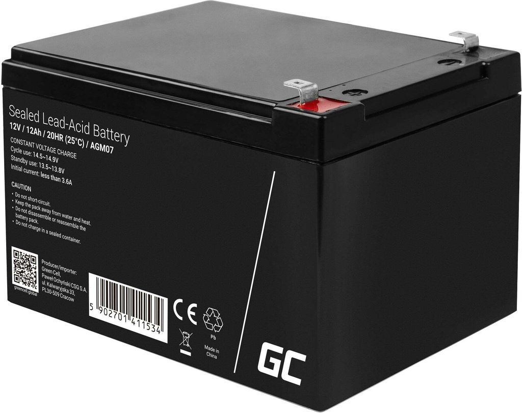 Green Cell AGM Battery 12V 12Ah – baterie – 12 000 mAh Obrázek produktu 