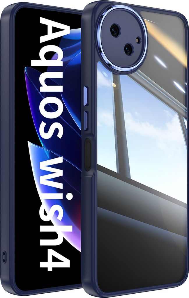 Handyhülle für Hybrid Transparent TPU PC Militärschutz mit Kameraabdeckung Blau