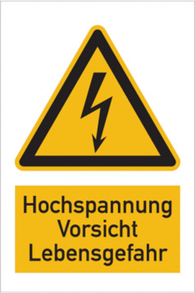 Dreifke Warnschild, Kombischild, Hochspannung | Alu geprägt | 200x300 mm, 1 Stk