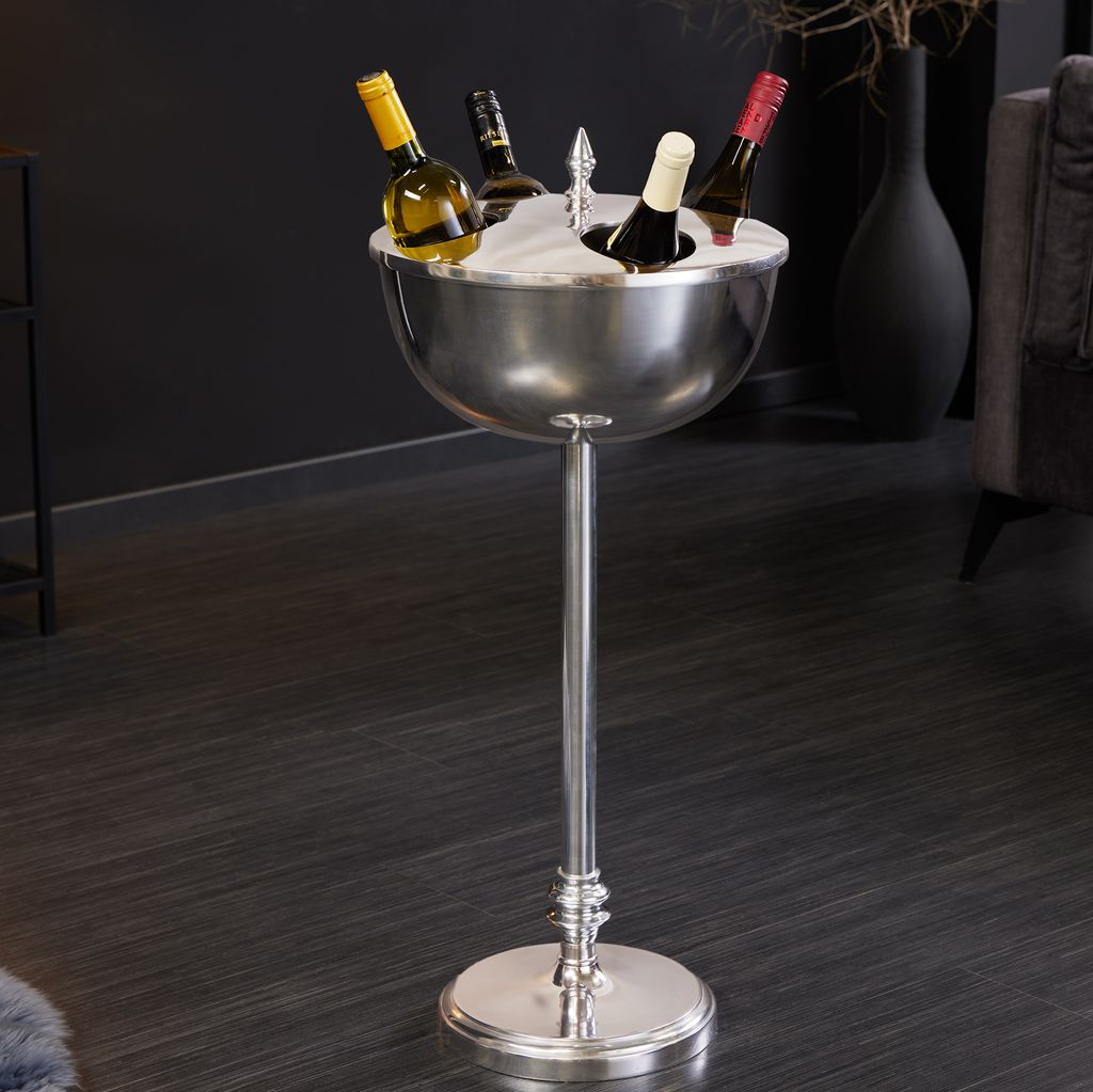 riess-ambiente Dekorativer Weinkühler VINO 80cm silber Metall Flaschenkühler Sektkühler Kühler