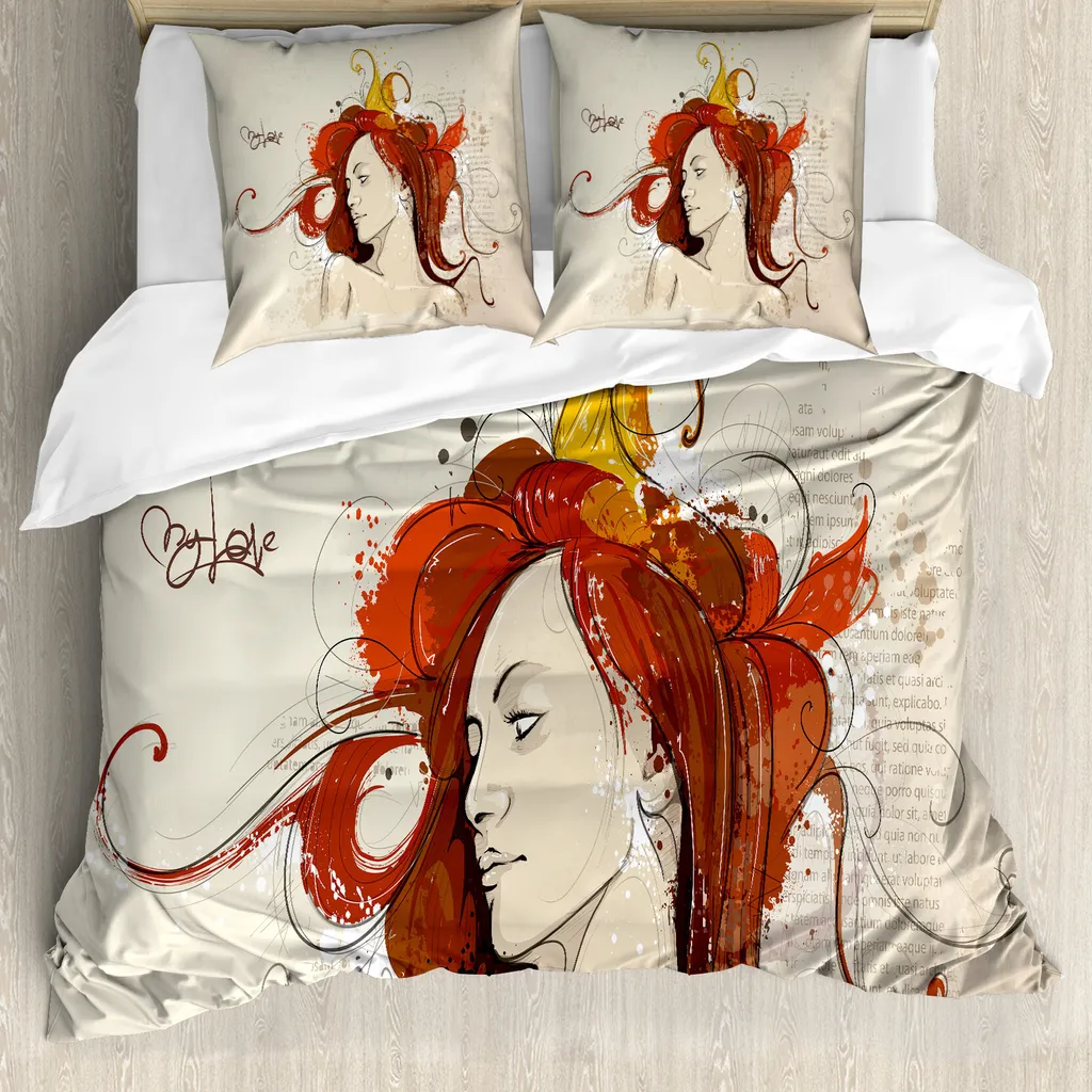 Copripiumino Muse Frau Grungy Mystic ABAKUHAUS Beige Arancio