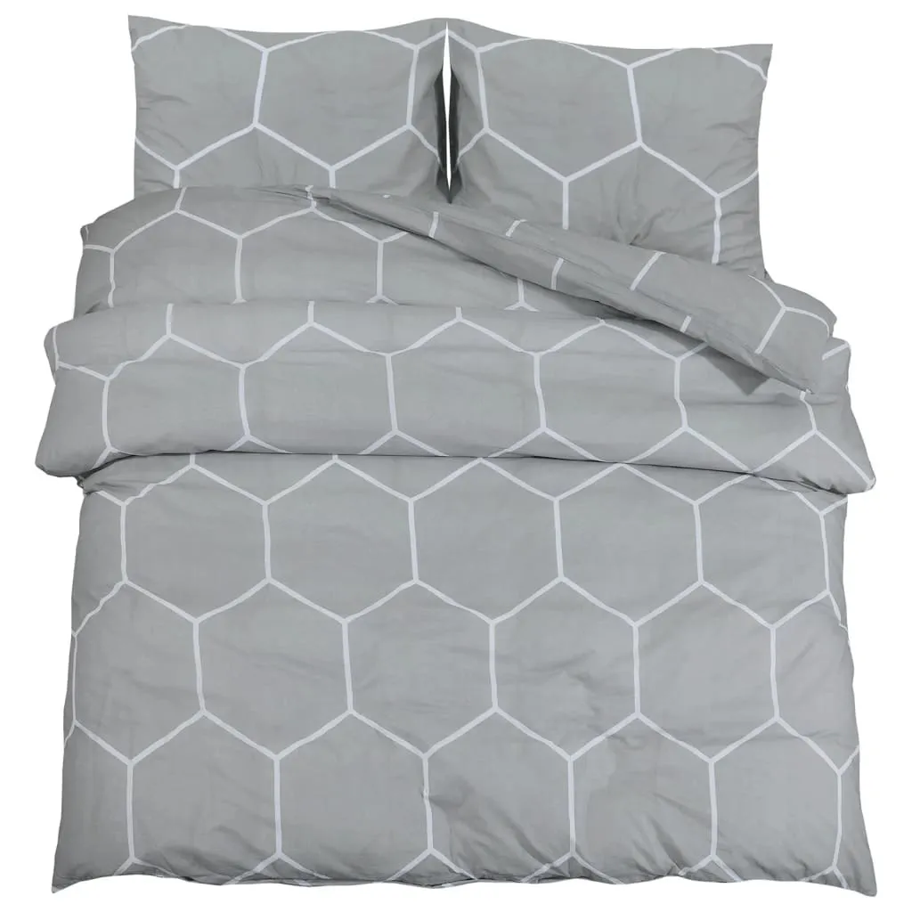 Set Biancheria da Letto vidaXL Grigio 220x240 cm in 100% Cotone Naturale