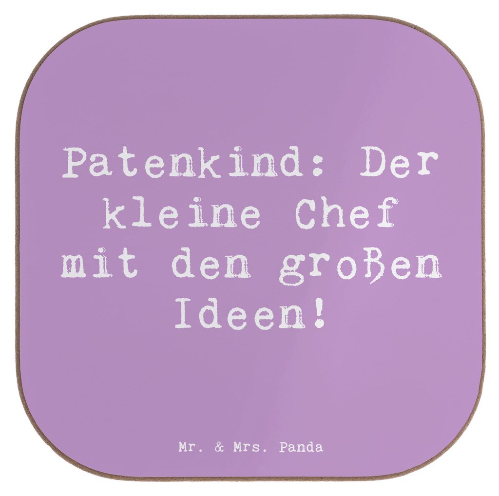Mr. & Mrs. Panda Tischuntersetzer Spruch Patenkind Chef - Lavendeltraum - Geschenk, gläseruntersetzer, Familie, Geburtstage, Patenschaft, Humor, C...