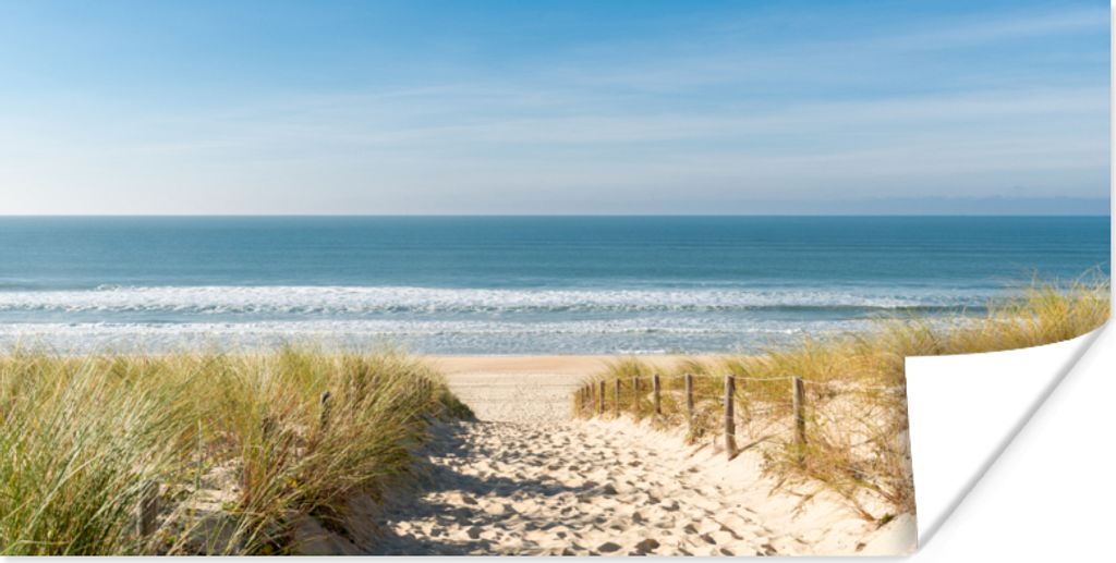 MuchoWow Poster Strand - Meer - Düne - Sand - Sommer 160x80 cm - Foto Poster