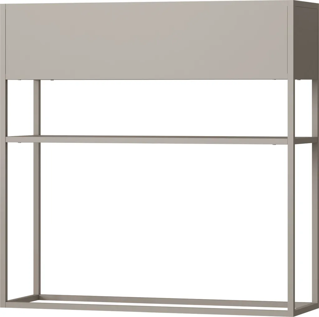 Support Fleurs Joensuu Gris Clair : Bac Acier Anti-Rouille avec Rangement