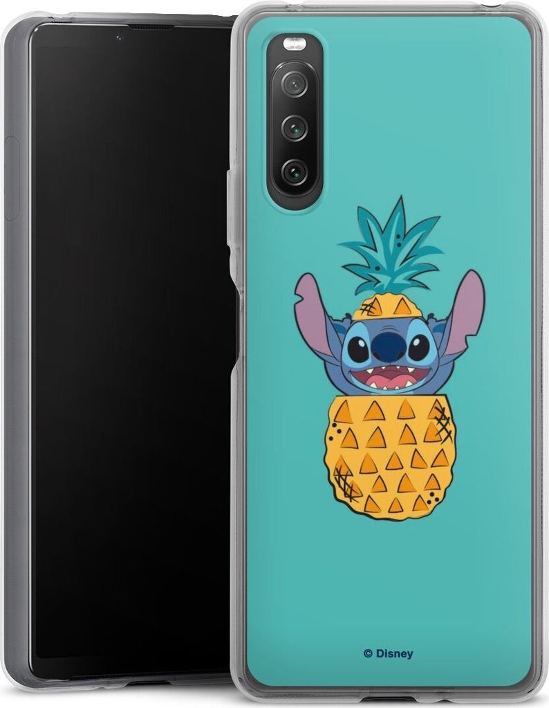 DeinDesign Handyhülle für Sony Xperia 10 IV Silikon Hülle Case Smartphone Schutzhülle Ananas Disney Lilo & Stitch