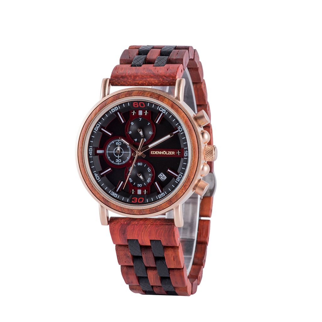 Edenhölzer Holzuhr Herren Armbanduhr Boracay Holzarmband Produktbild 