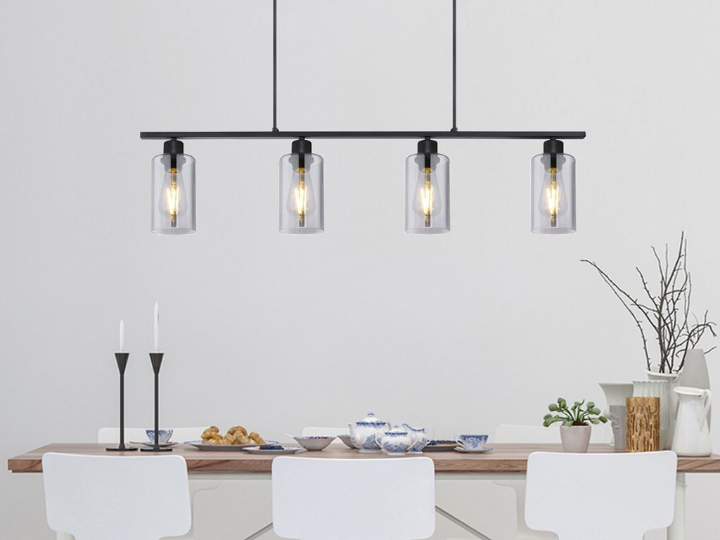 LED Rauchglas Balkenpendelleuchte Küchenlampe hängend für über Esstischlampen