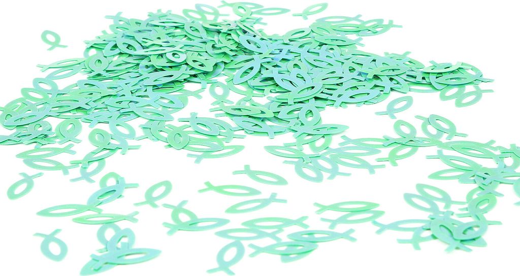 Oblique Unique Fisch Konfetti für Taufe Hochzeit Konfirmation Kommunion Geburtstag Tisch Deko Streudeko - grün