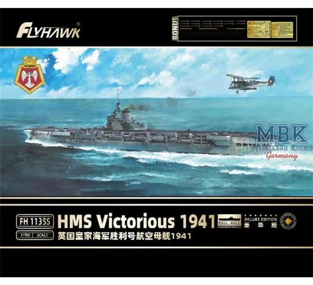 Modèle Réduit HMS Victorious 1941 Flyhawk FH1135S pour Diorama Naval