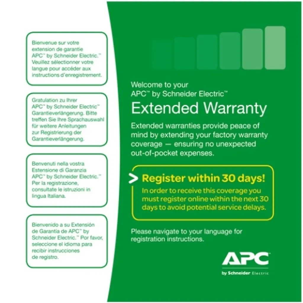 Garantie APC WEXTWAR1YR-SE-03 Protection Matérielle 1 An de Service